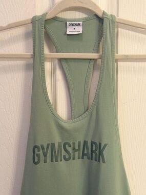 Gymshark Sage Green Racerback Logo Tank